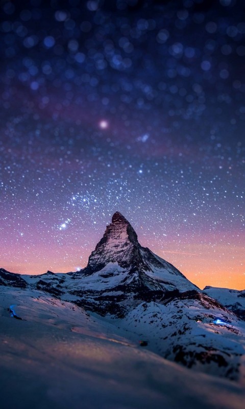 Starry Night Over The Matterhorn Wallpaper for SAMSUNG Galaxy S3 Mini