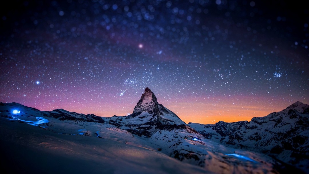 Starry Night Over The Matterhorn Wallpaper for Social Media Google Plus Cover