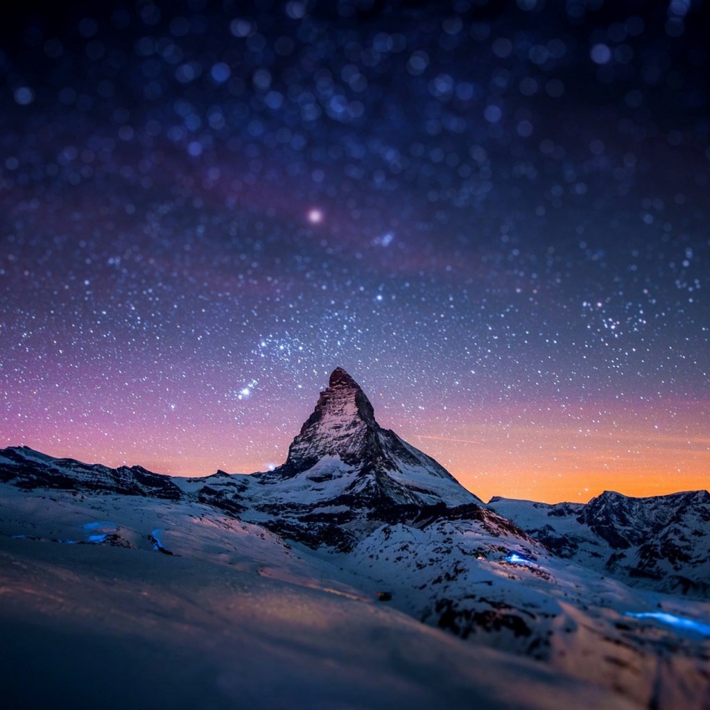 Starry Night Over The Matterhorn Wallpaper for Apple iPad