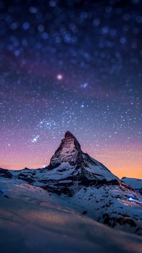 Starry Night Over The Matterhorn Wallpaper for Motorola Moto E