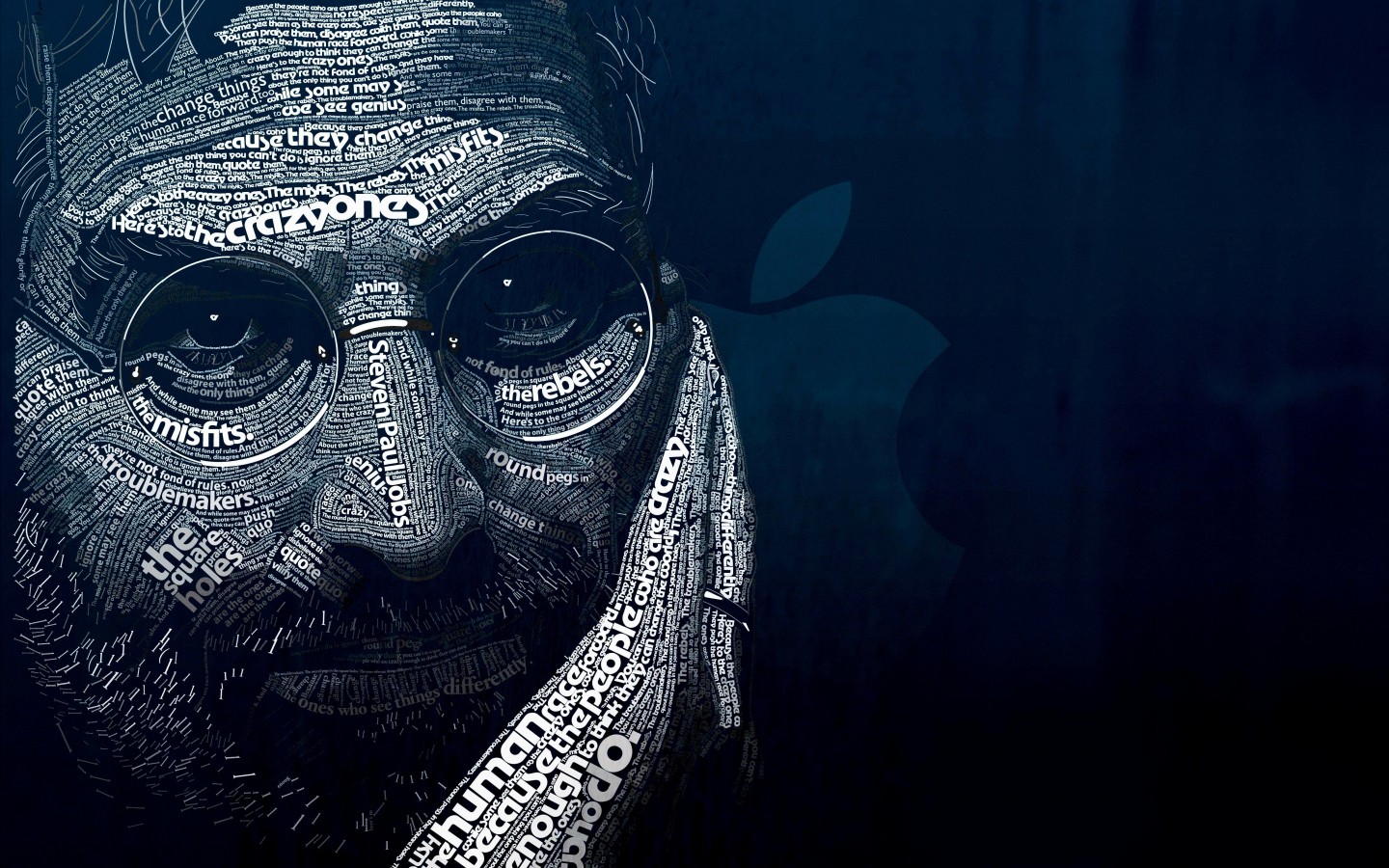 Steve Jobs Typographic Portrait Wallpaper for Desktop 1440x900