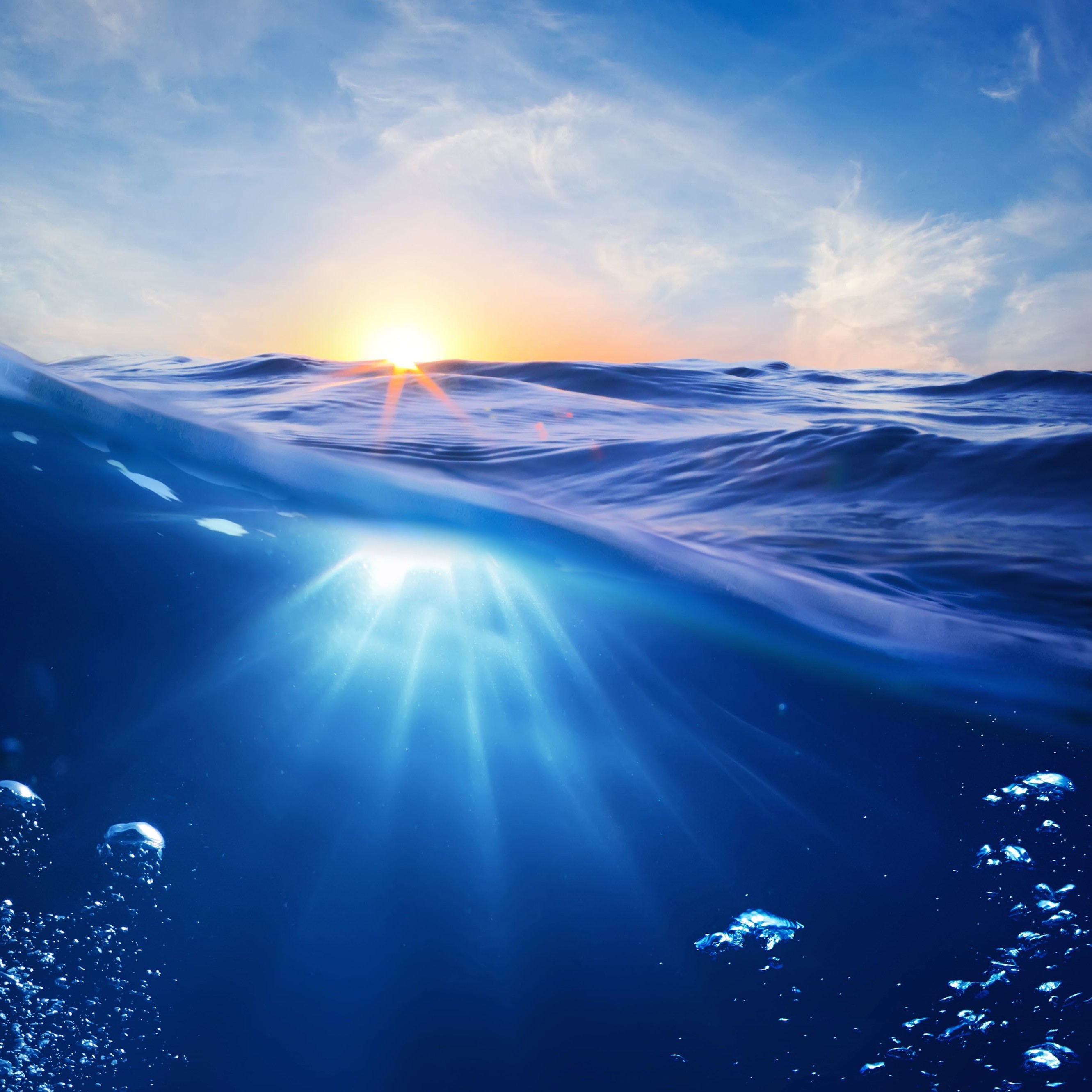 Sunrise Half Underwater Wallpaper for Apple iPhone 6 Plus