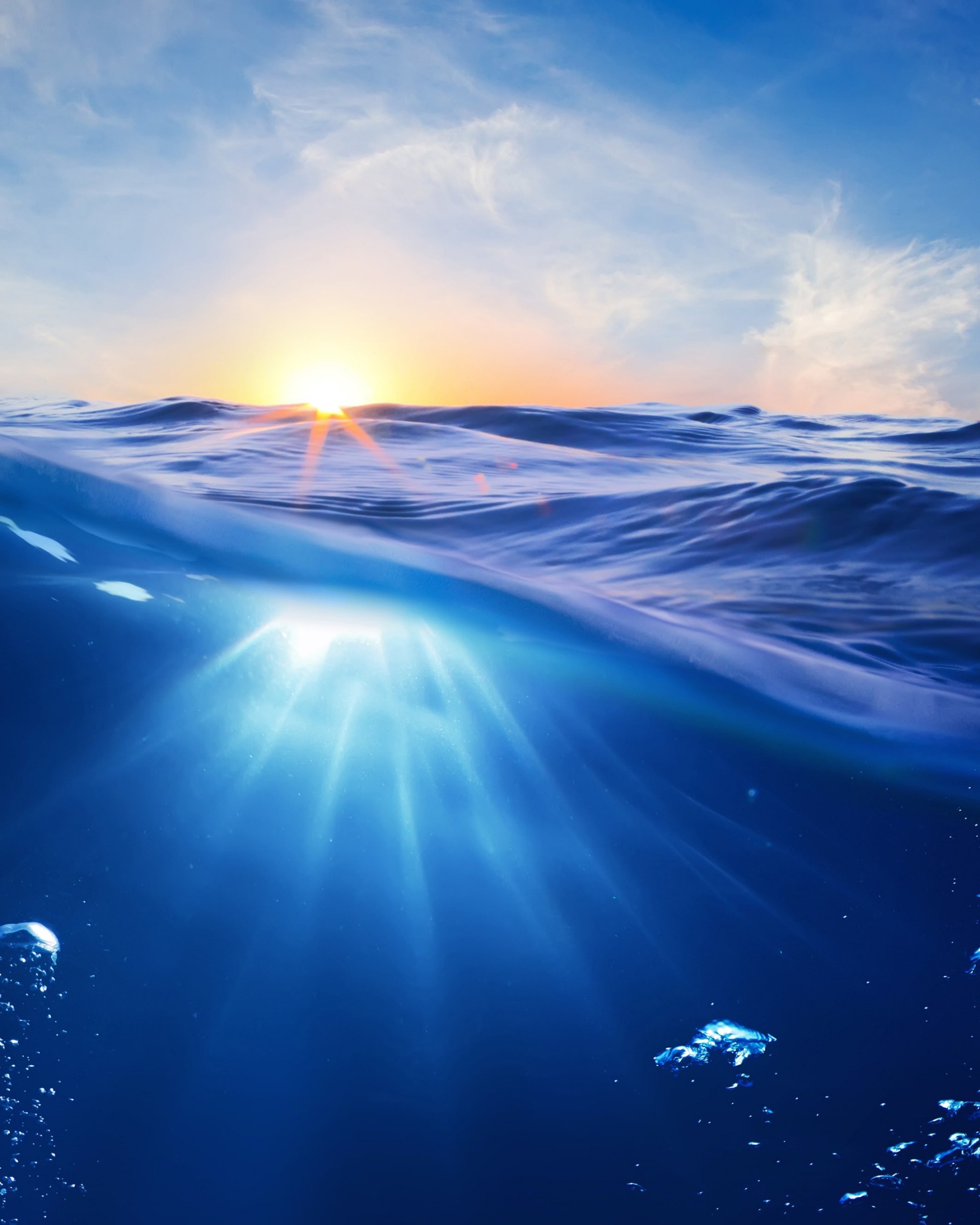 Sunrise Half Underwater Wallpaper for Google Nexus 7