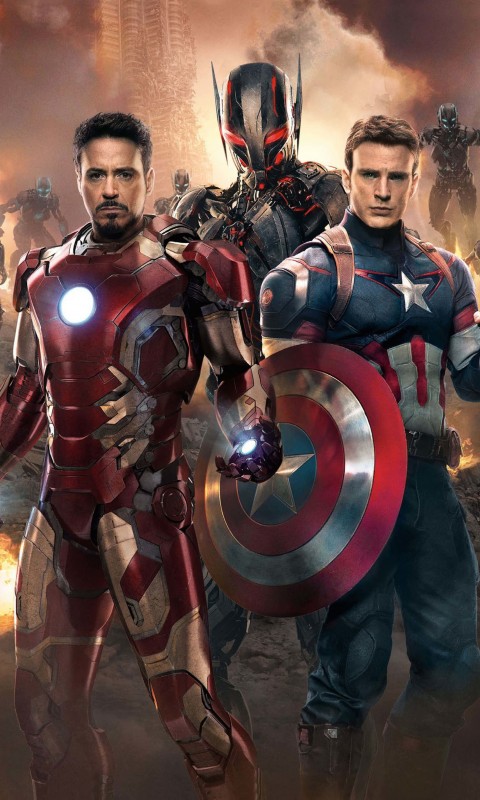 The Avengers: Age of Ultron - Iron Man and Captain America Wallpaper for SAMSUNG Galaxy S3 Mini