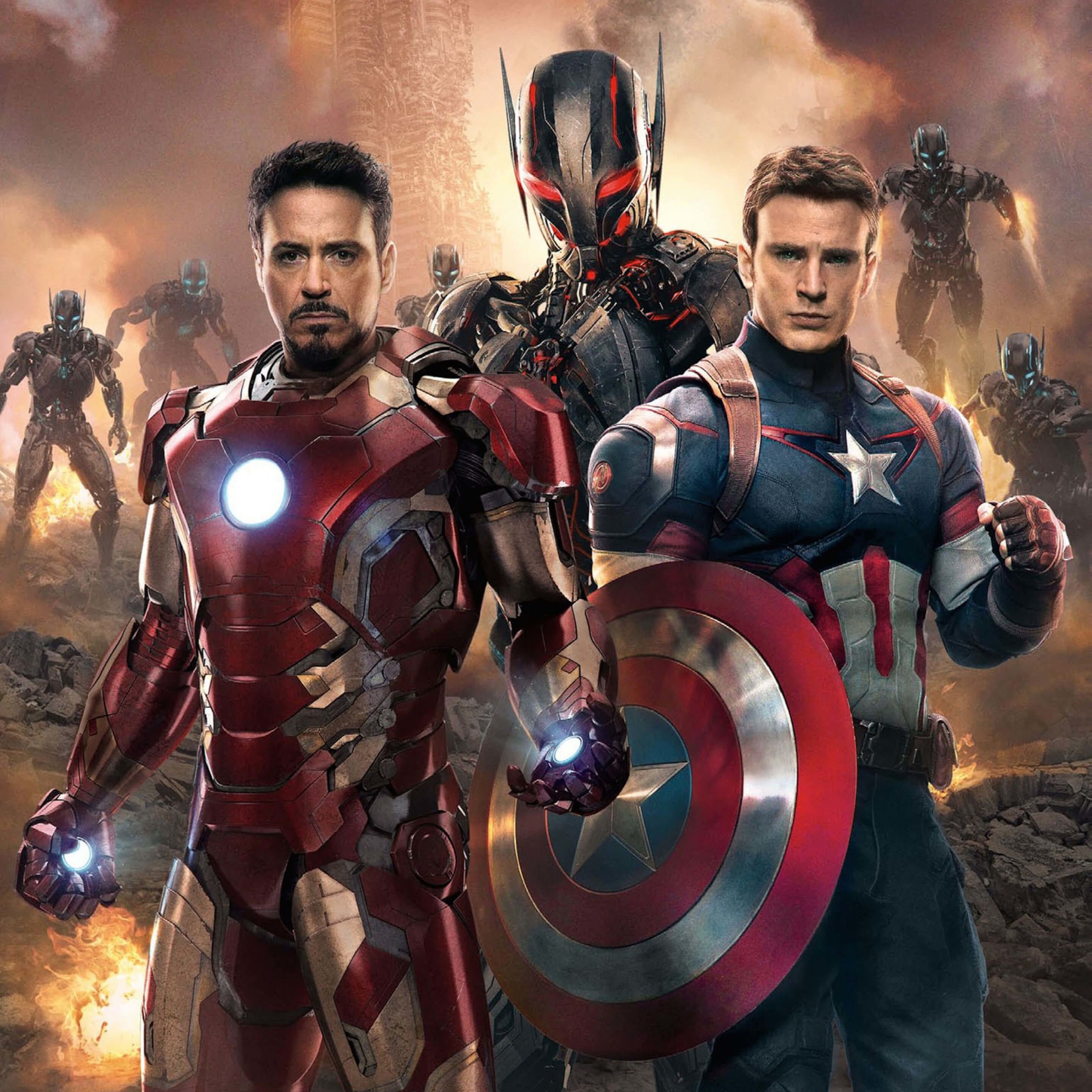 The Avengers: Age of Ultron - Iron Man and Captain America Wallpaper for Apple iPad 3