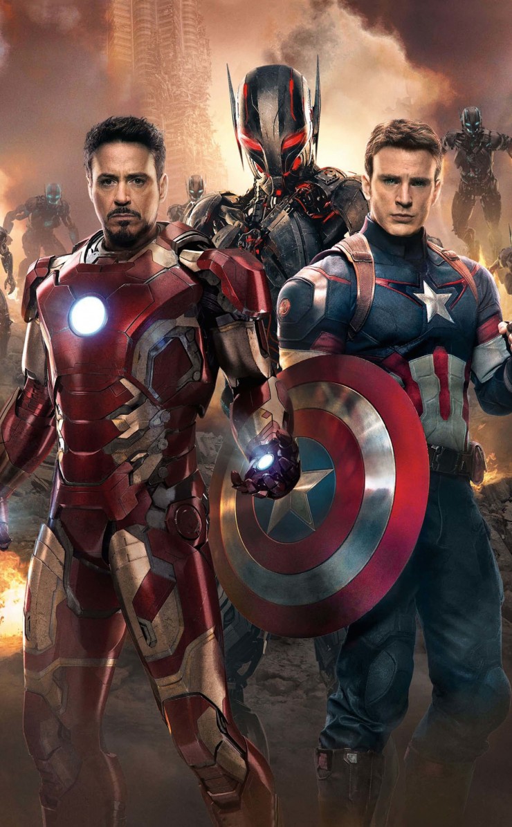 The Avengers: Age of Ultron - Iron Man and Captain America Wallpaper for Apple iPhone 4 / 4s