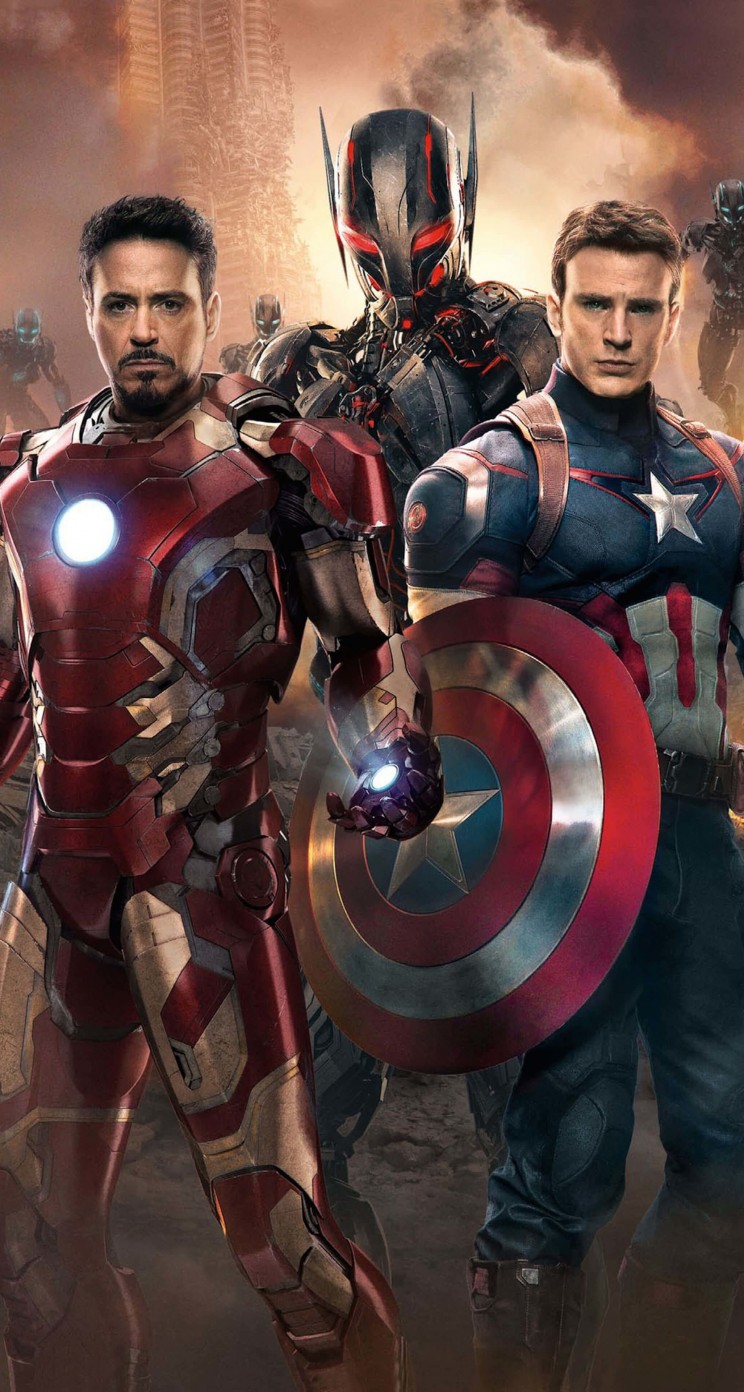 The Avengers: Age of Ultron - Iron Man and Captain America Wallpaper for Apple iPhone 5 / 5s