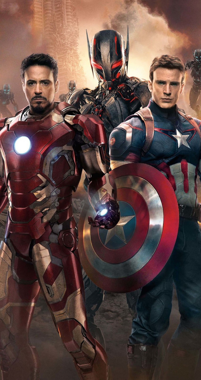 The Avengers: Age of Ultron - Iron Man and Captain America Wallpaper for Apple iPhone 6 / 6s