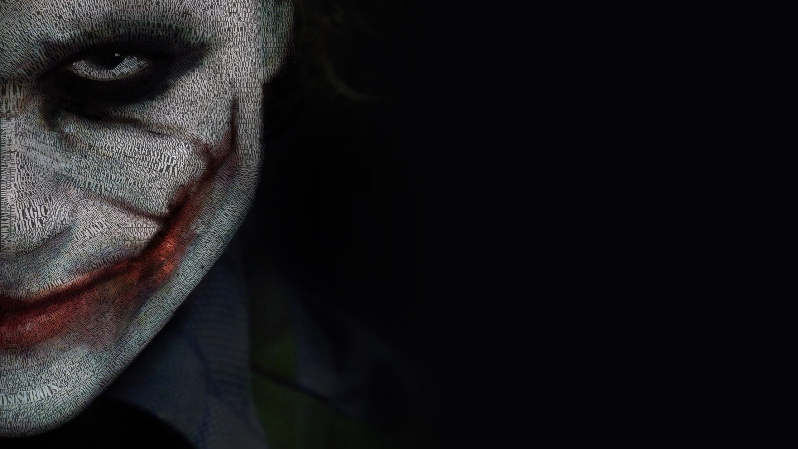 The Joker Typeface Portrait Wallpaper for Desktop 2560x1440