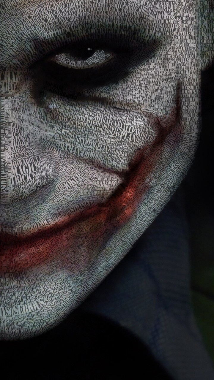 The Joker Typeface Portrait Wallpaper for Motorola Droid Razr HD