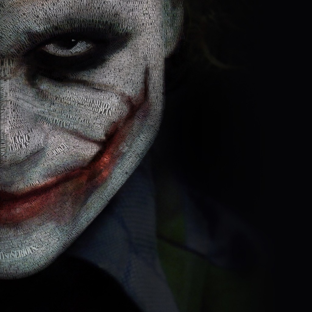 The Joker Typeface Portrait Wallpaper for Apple iPad 2