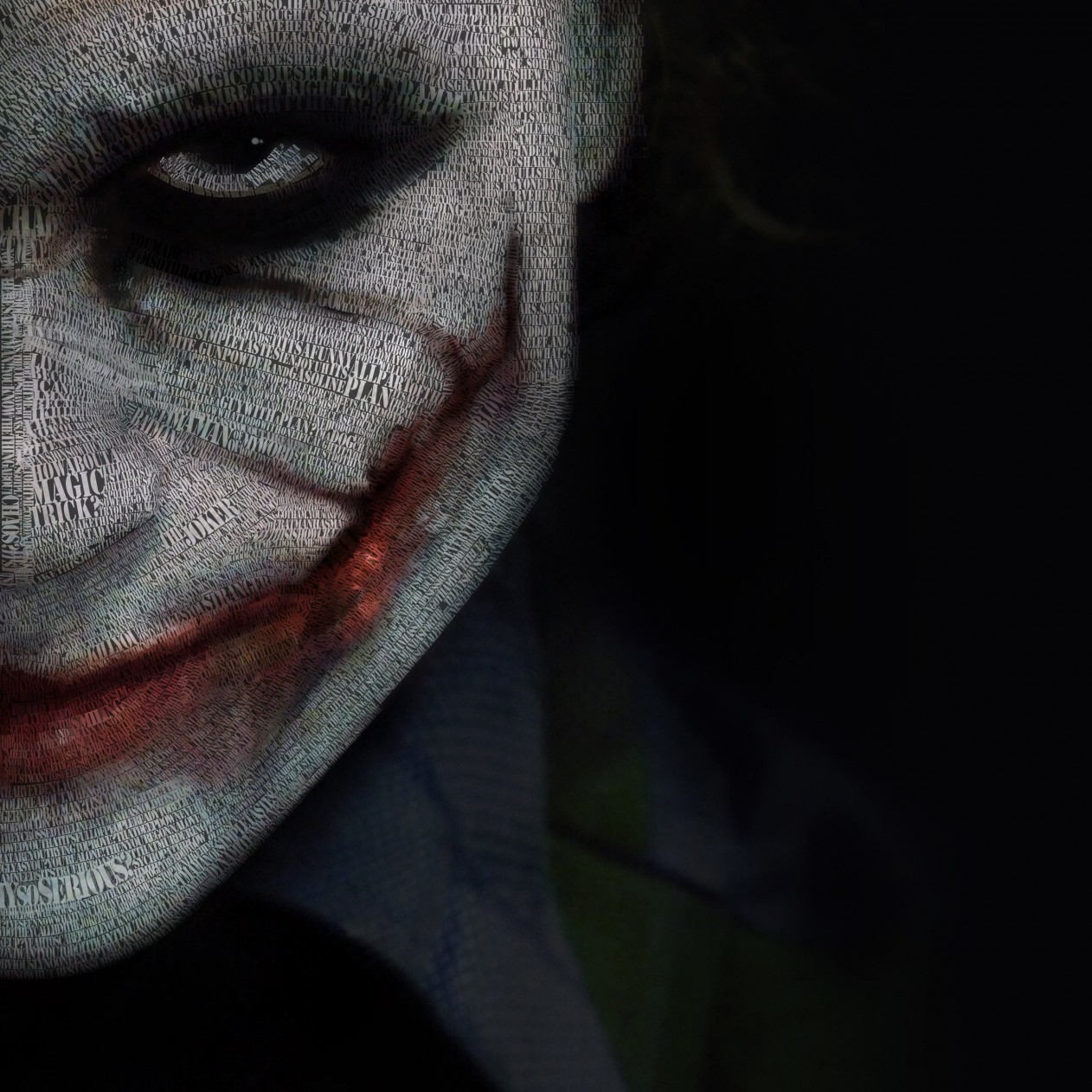 The Joker Typeface Portrait Wallpaper for Apple iPad mini