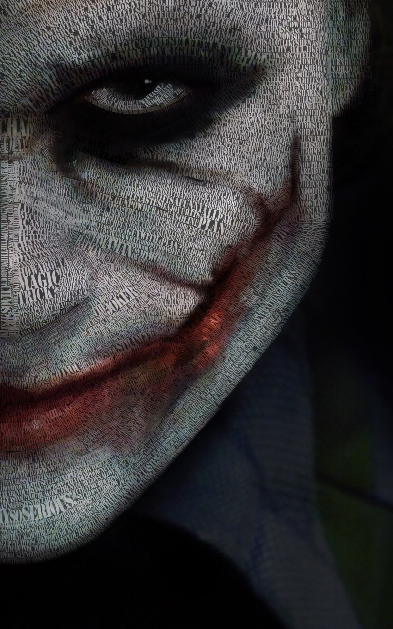 The Joker Typeface Portrait Wallpaper for Amazon Kindle Fire HD