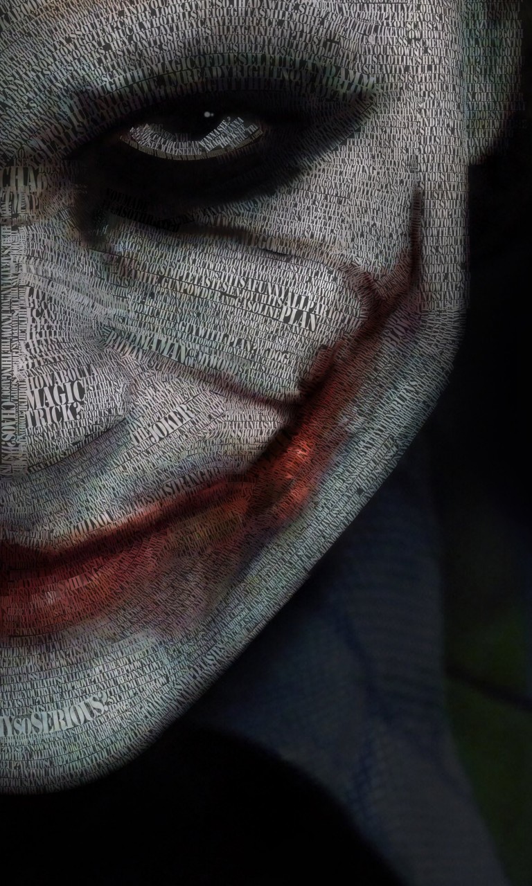 The Joker Typeface Portrait Wallpaper for Google Nexus 4