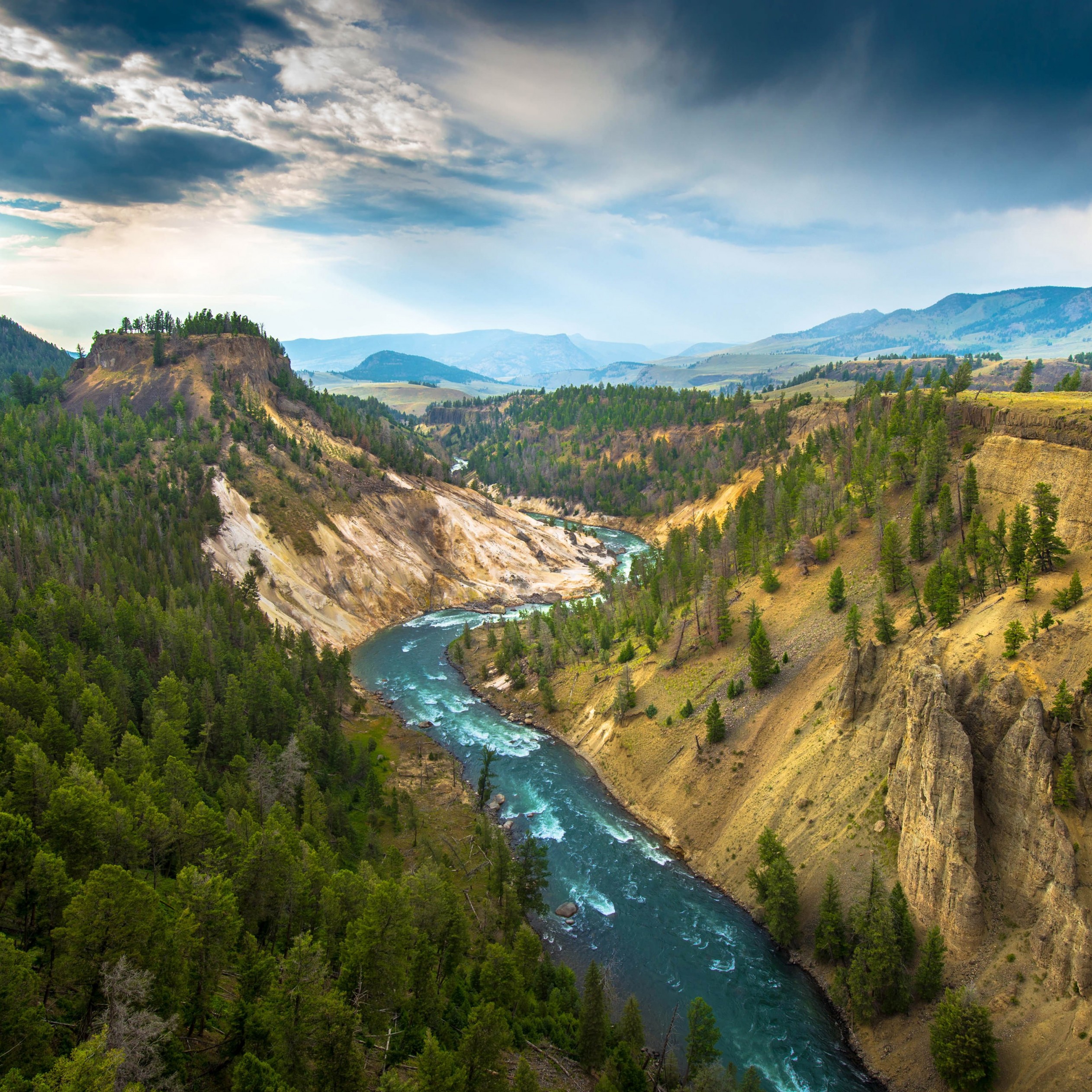 The River, Grand Canyon of Yellowstone National Park, USA Wallpaper for Apple iPad mini 2
