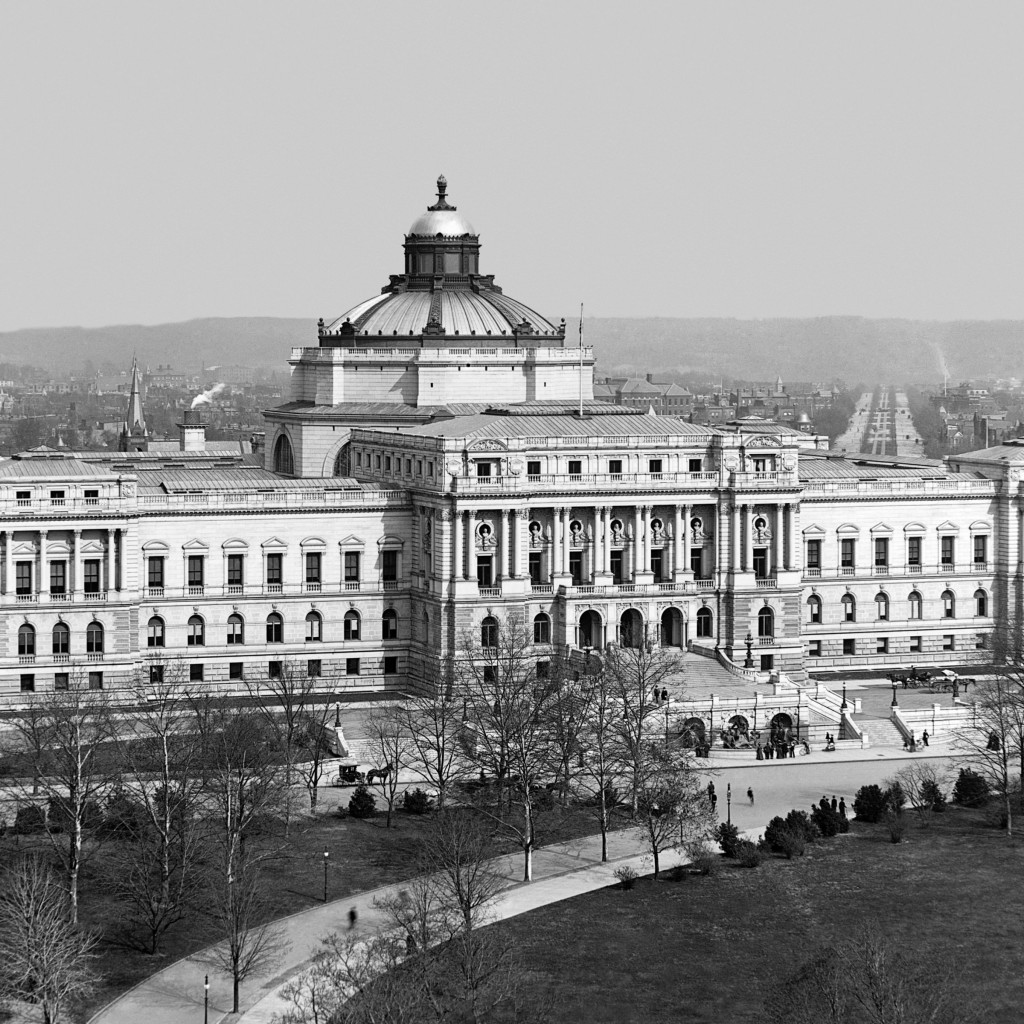 Thomas Jefferson Building, year 1902, Washington, D.C. Wallpaper for Apple iPad