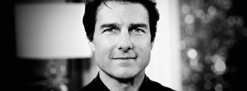 Tom Cruise Black & White Portrait Wallpaper for Social Media Facebook Cover