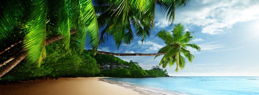Tropical Paradise Beach Wallpaper for Social Media Facebook Cover