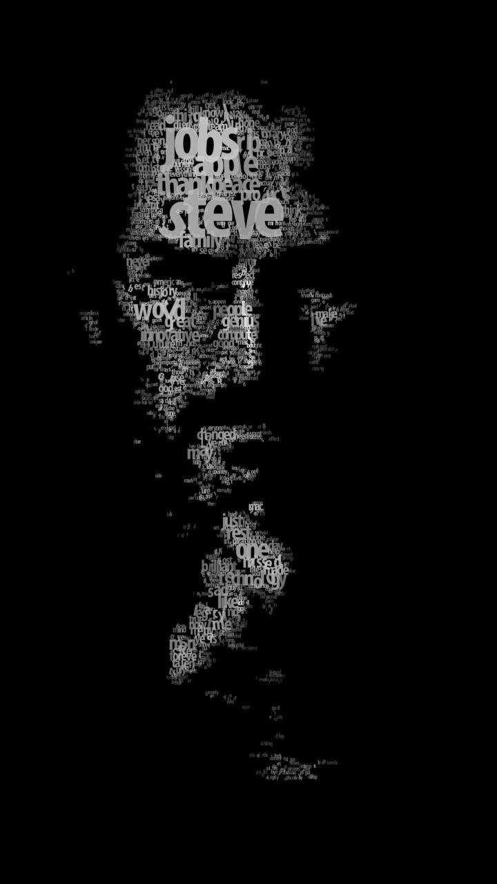 Typeface Portrait of Steve Jobs Wallpaper for SAMSUNG Galaxy Note 2