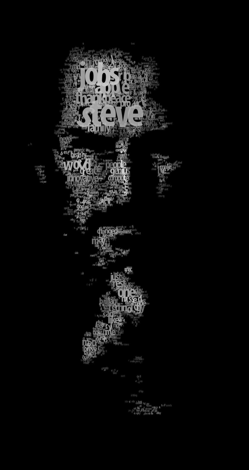 Typeface Portrait of Steve Jobs Wallpaper for Apple iPhone 6 / 6s