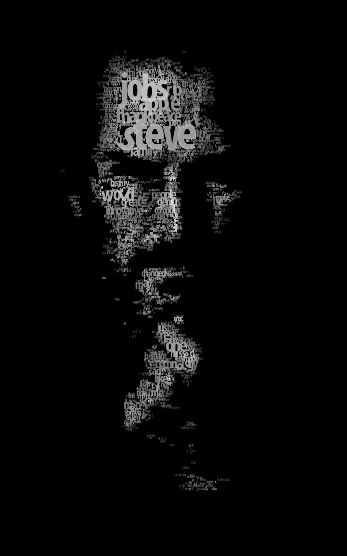 Typeface Portrait of Steve Jobs Wallpaper for Amazon Kindle Fire HDX