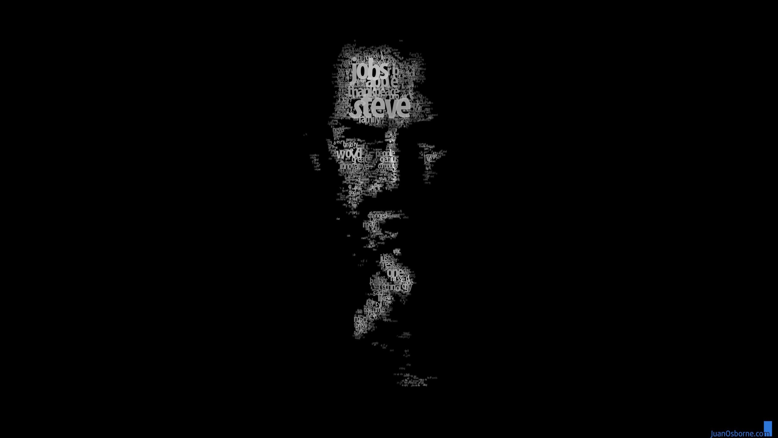 Typeface Portrait of Steve Jobs Wallpaper for Social Media YouTube Channel Art