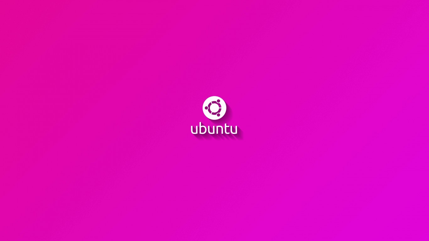 Ubuntu Flat Shadow Pink Wallpaper for Desktop 1366x768