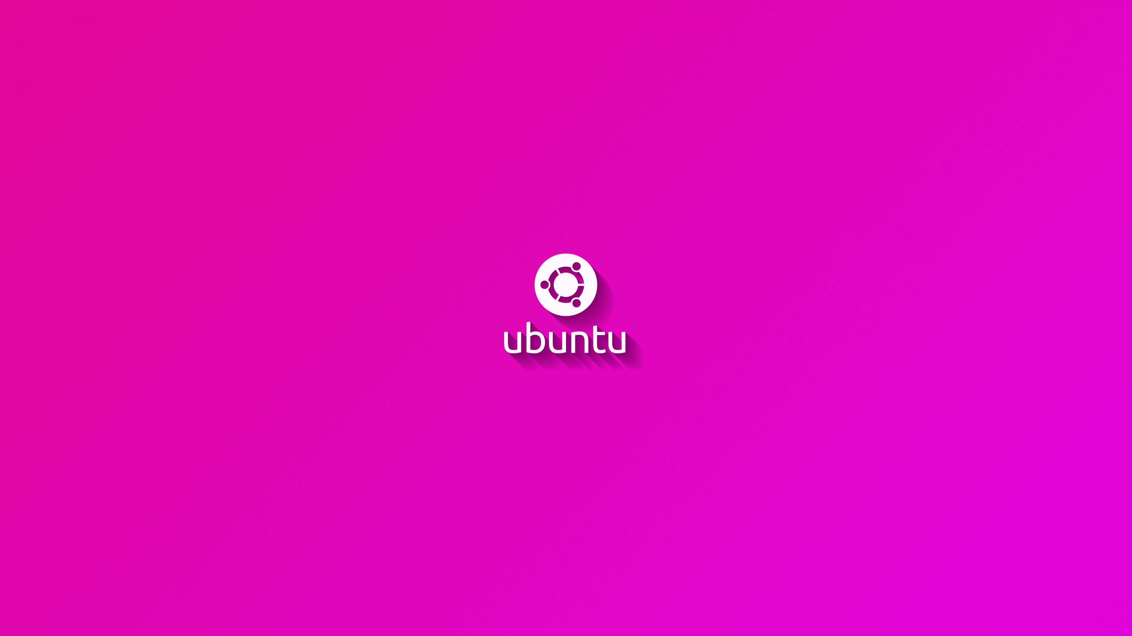Ubuntu Flat Shadow Pink Wallpaper for Desktop 4K 3840x2160
