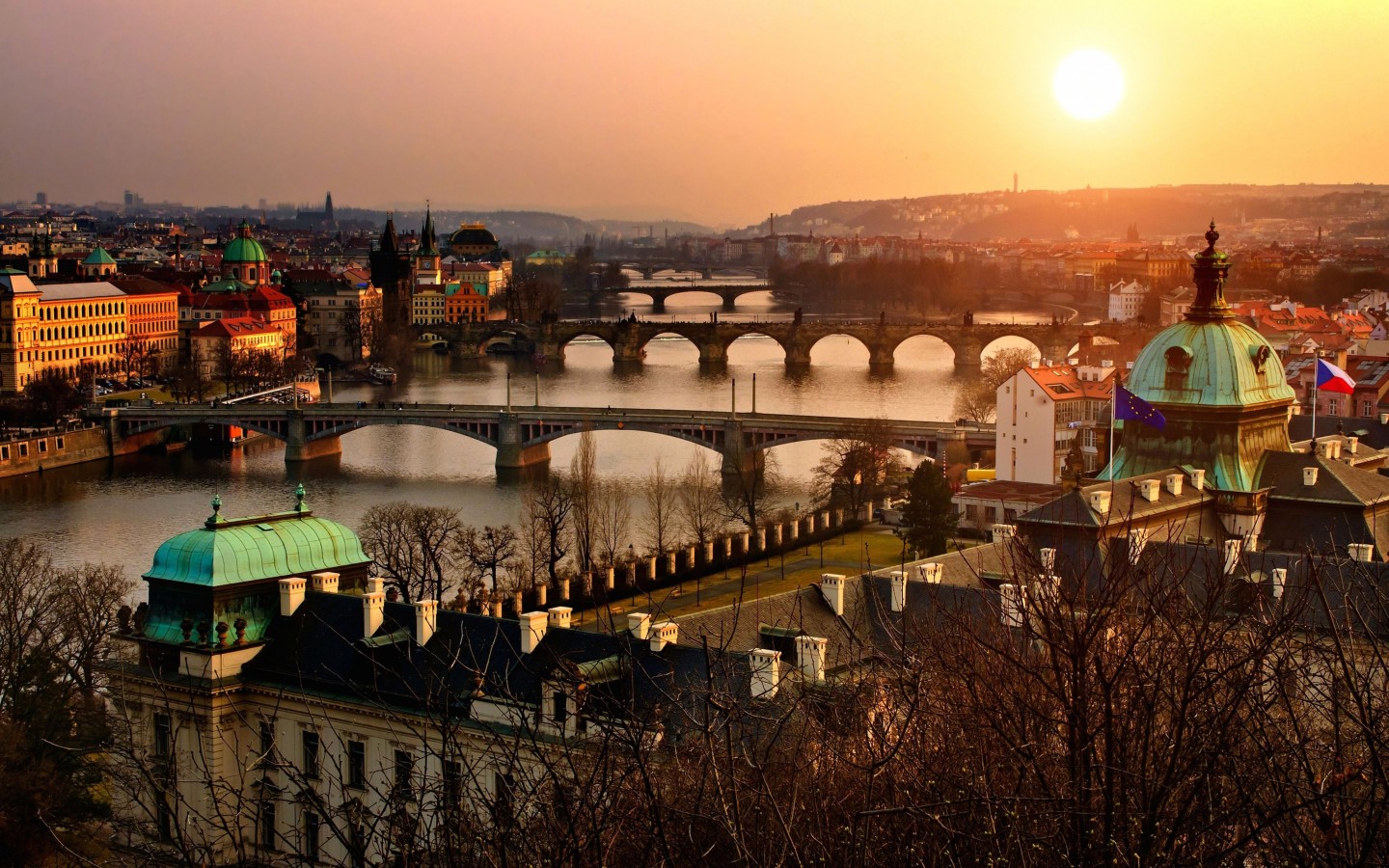Vltava River in Prague Wallpaper for Desktop 1440x900