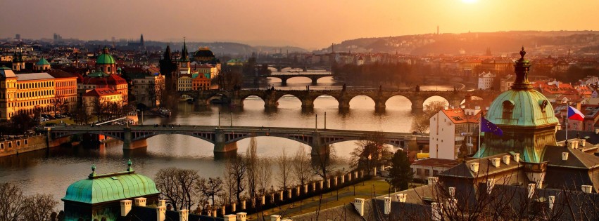 Vltava River in Prague Wallpaper for Social Media Facebook Cover