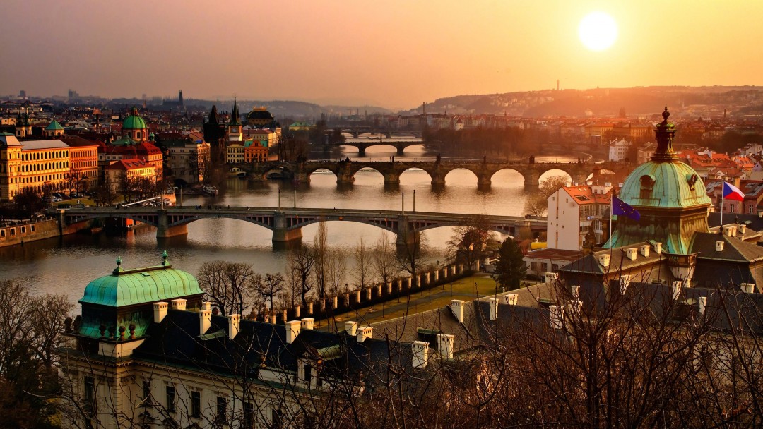 Vltava River in Prague Wallpaper for Social Media Google Plus Cover