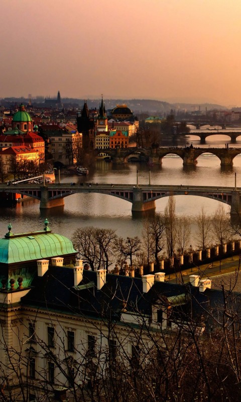 Vltava River in Prague Wallpaper for HTC Desire HD