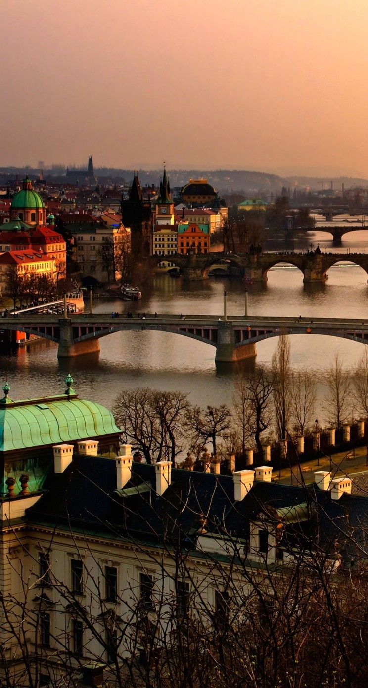 Vltava River in Prague Wallpaper for Apple iPhone 5 / 5s