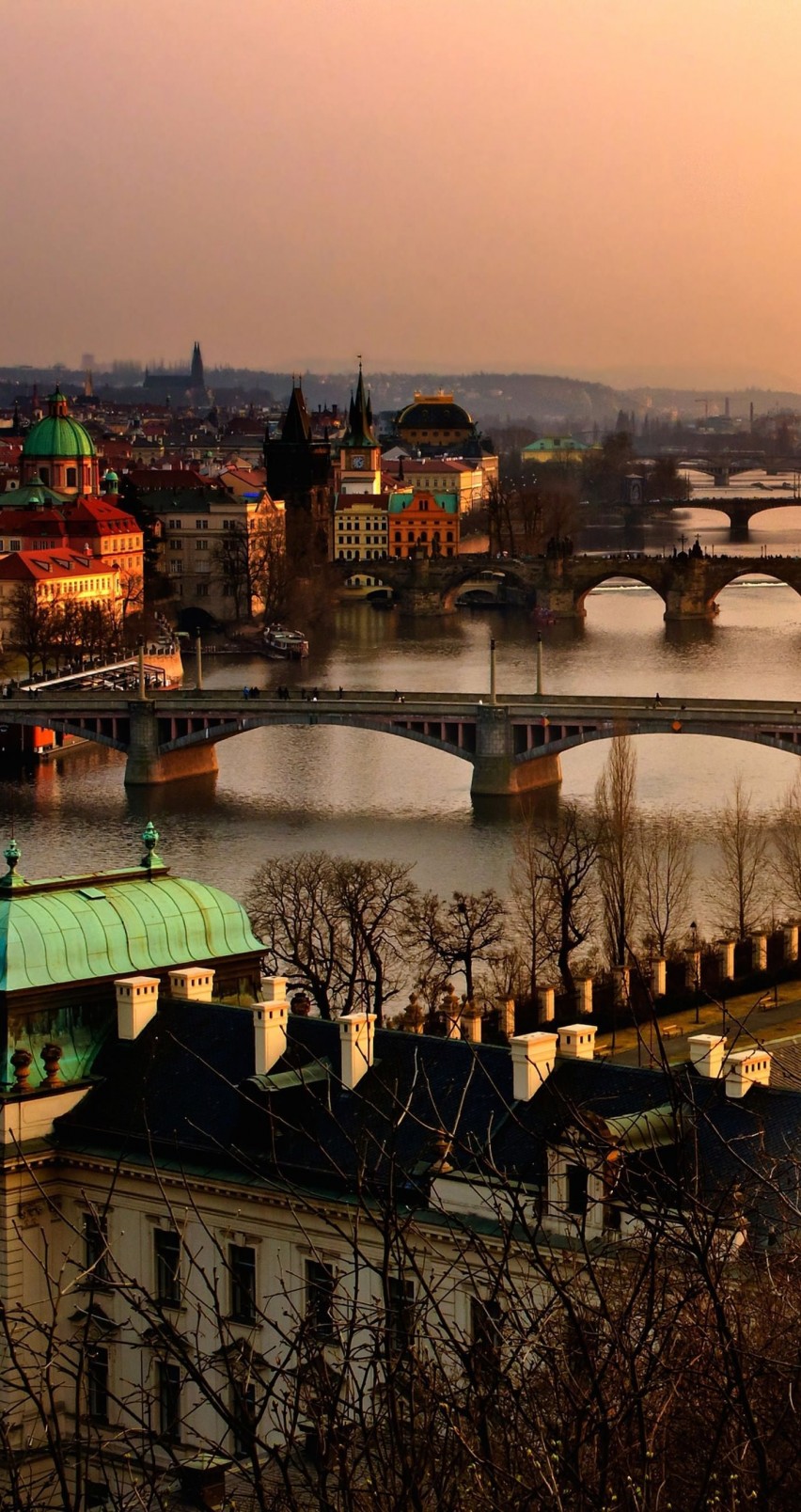 Vltava River in Prague Wallpaper for Apple iPhone 6 / 6s