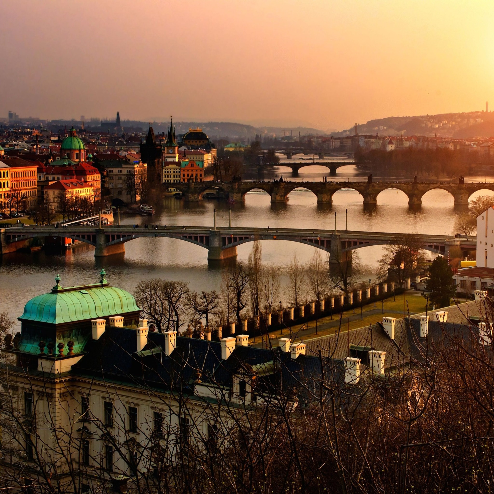 Vltava River in Prague Wallpaper for Google Nexus 9