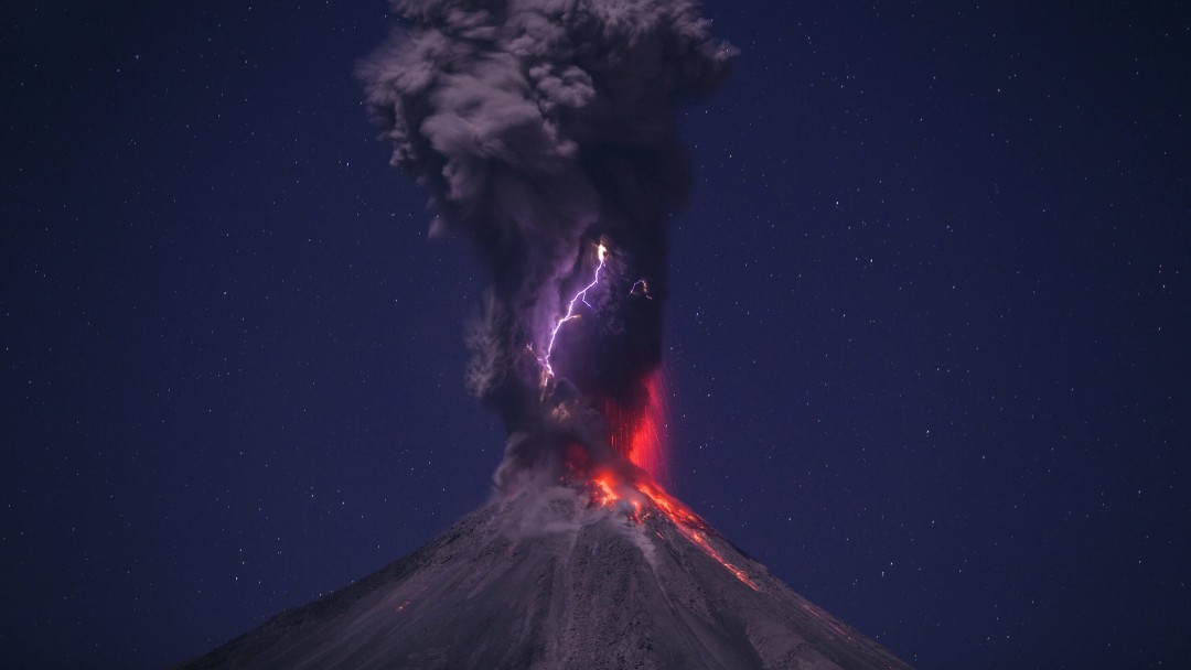 Volcanic Lightning Wallpaper for Social Media Google Plus Cover