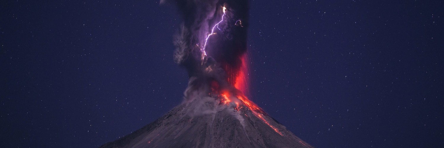 Volcanic Lightning Wallpaper for Social Media Twitter Header