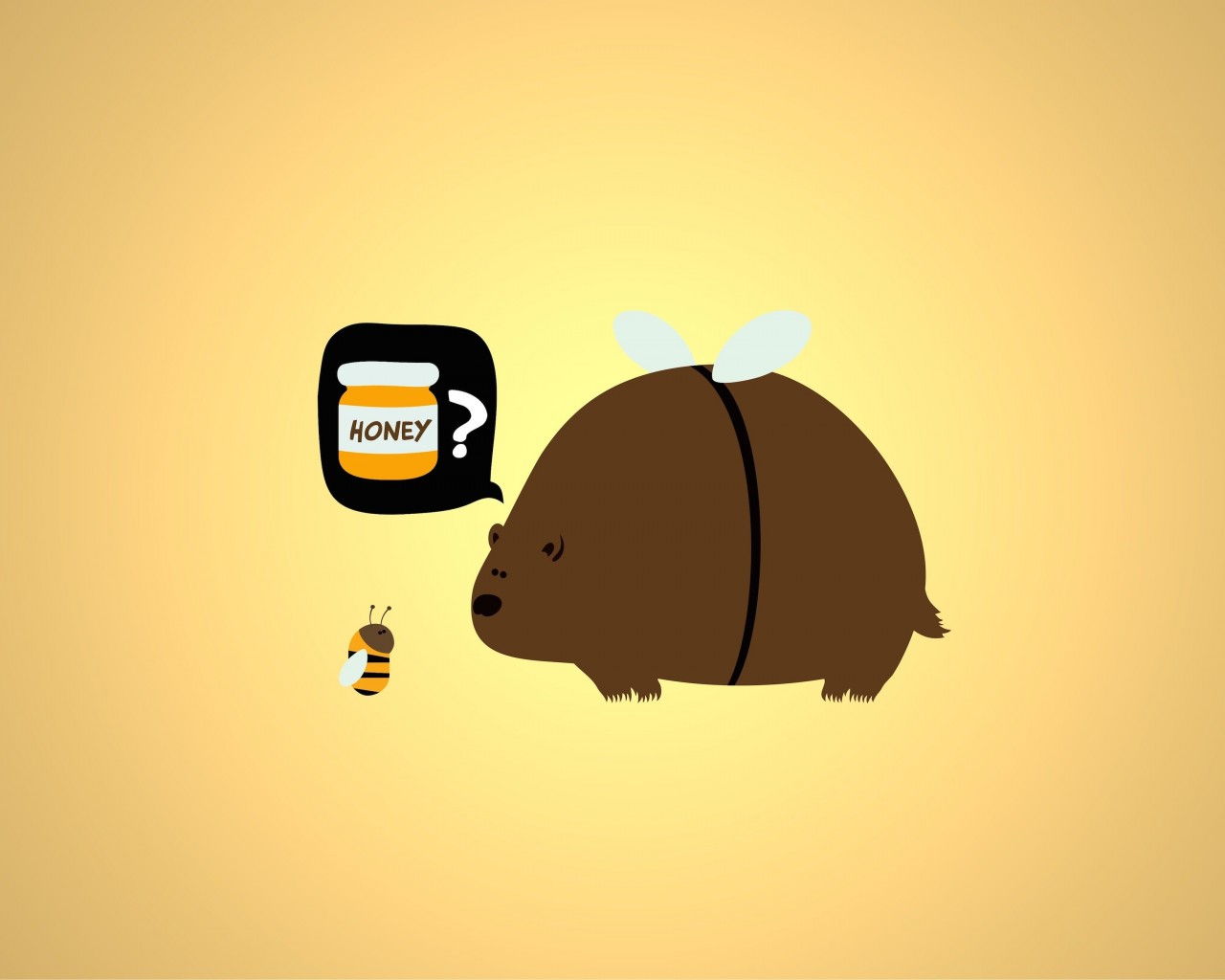 When a Bear Meet a Bee Wallpaper for Desktop 1280x1024