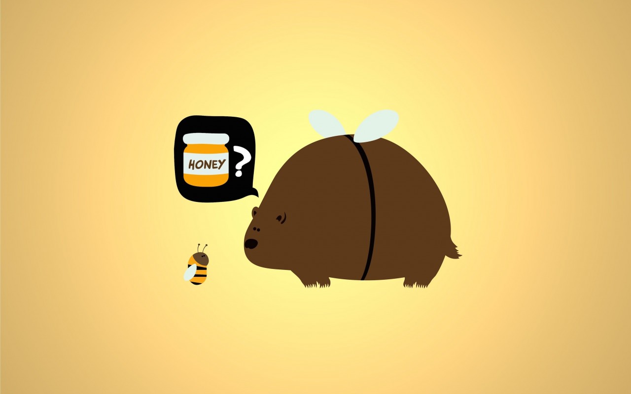When a Bear Meet a Bee Wallpaper for Desktop 1280x800
