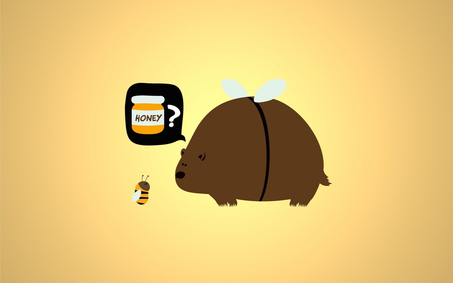 When a Bear Meet a Bee Wallpaper for Desktop 1440x900