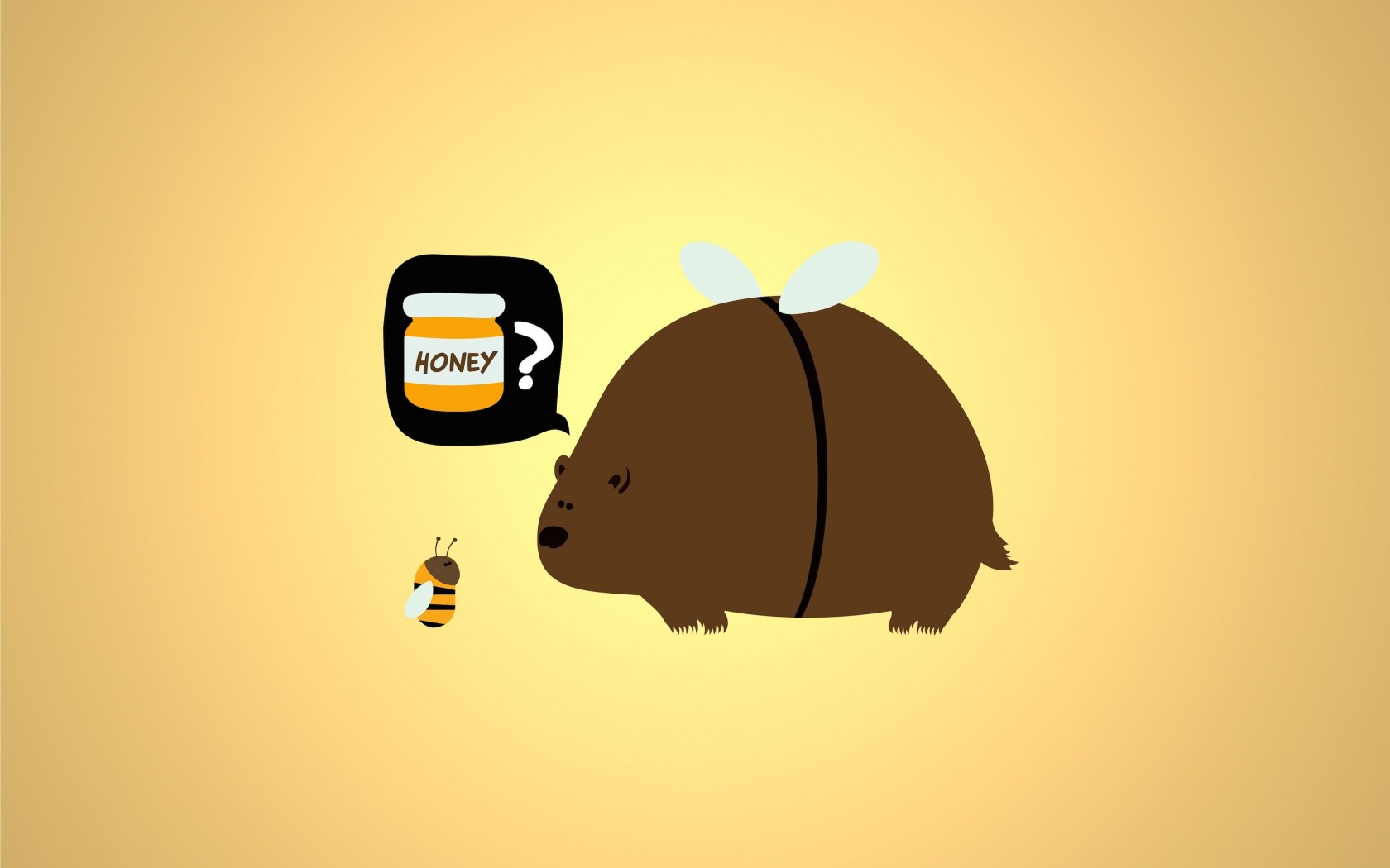 When a Bear Meet a Bee Wallpaper for Desktop 1680x1050