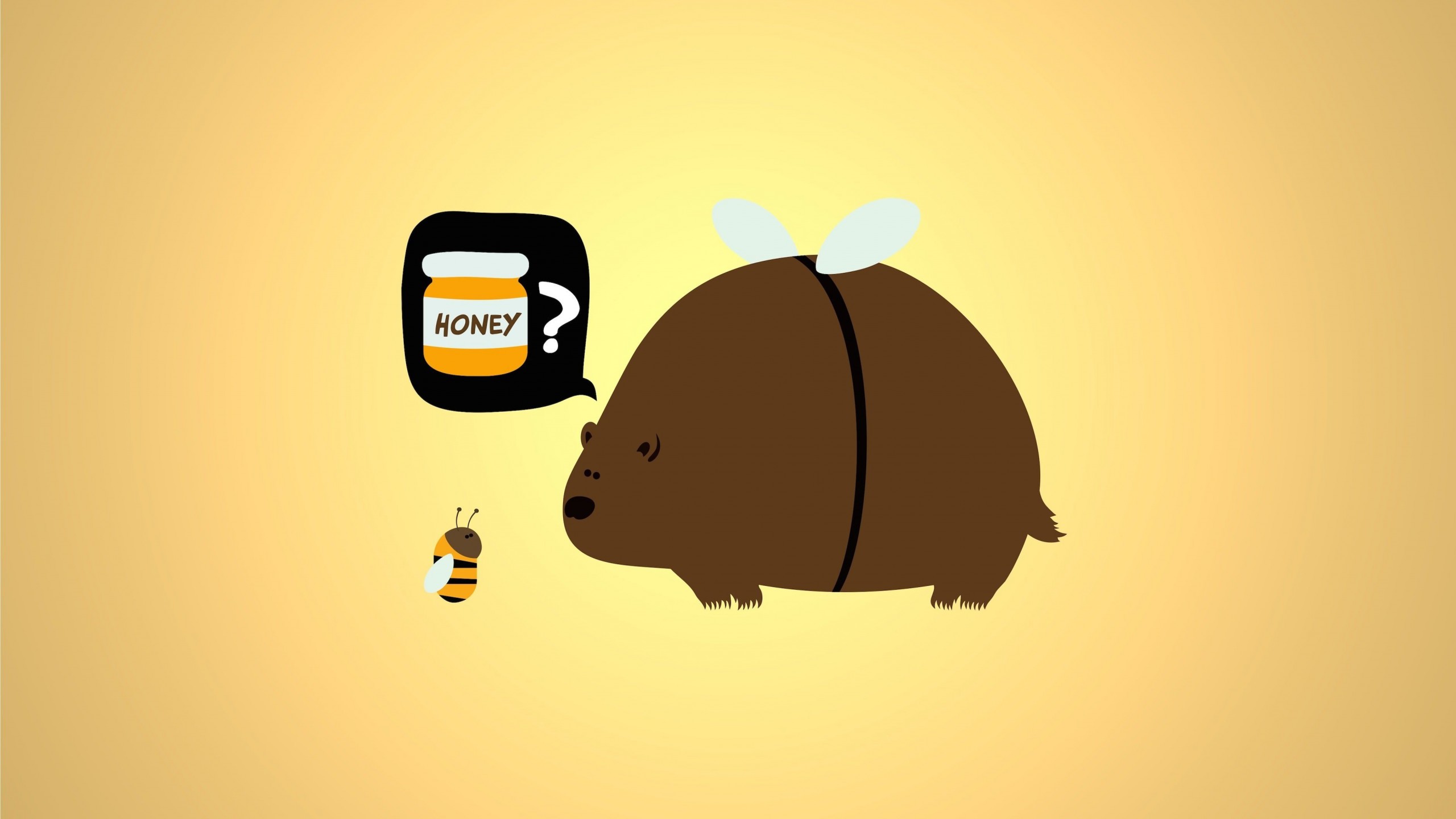 When a Bear Meet a Bee Wallpaper for Desktop 2560x1440