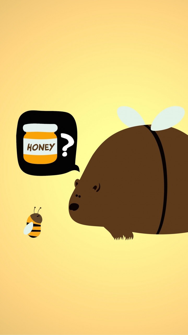 When a Bear Meet a Bee Wallpaper for SAMSUNG Galaxy Note 2