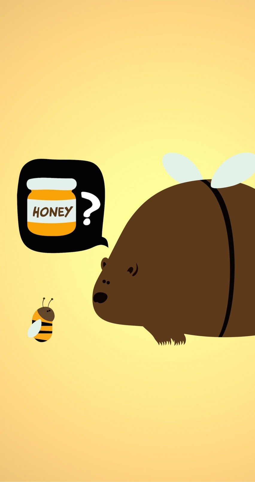 When a Bear Meet a Bee Wallpaper for Apple iPhone 6 / 6s