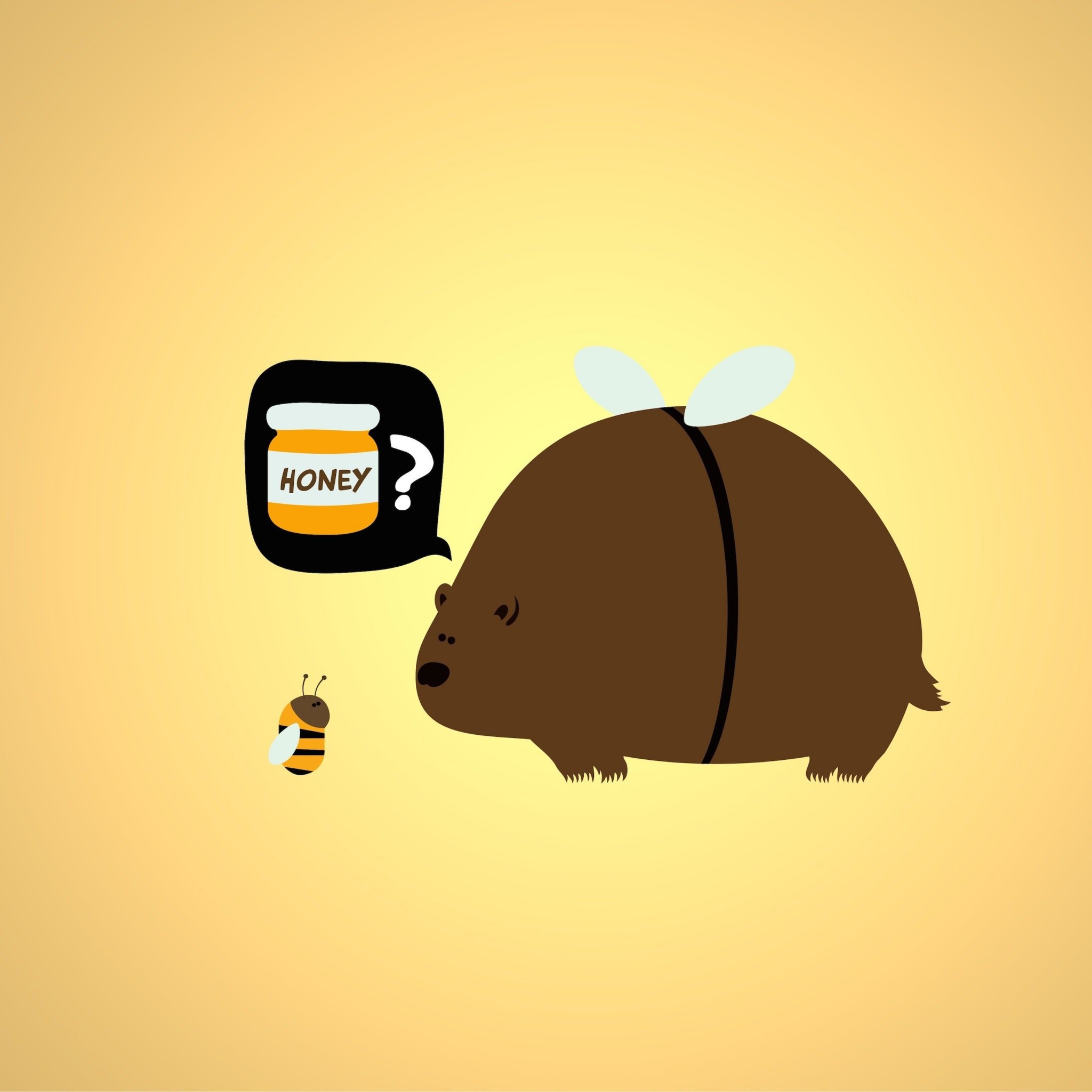 When a Bear Meet a Bee Wallpaper for Google Nexus 9