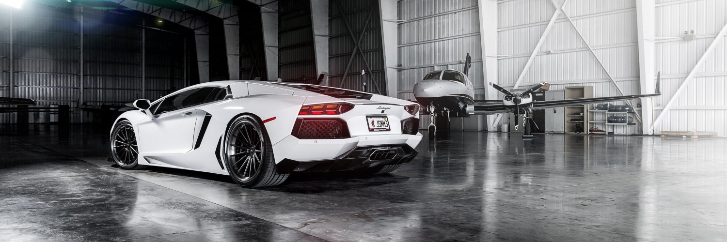 White Lamborghini Aventador Wallpaper for Social Media Twitter Header