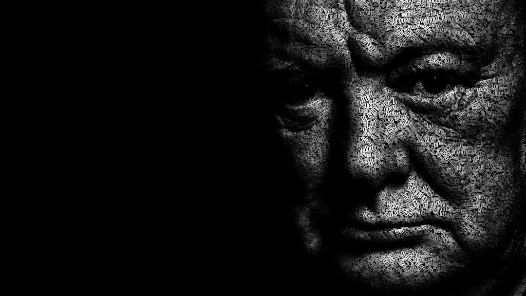Winston Churchill Typographic Portrait Wallpaper for Social Media Google Plus Cover