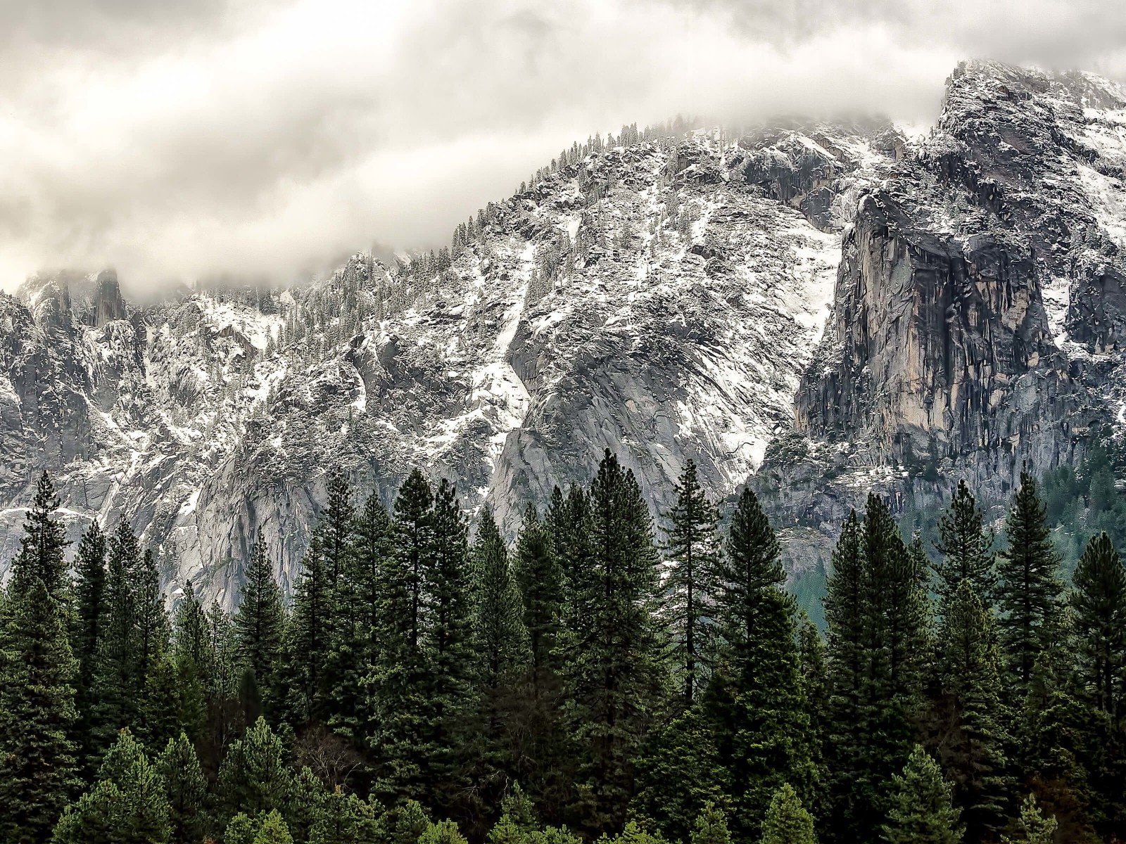 Winter Day at Yosemite National Park Wallpaper for Desktop 1600x1200