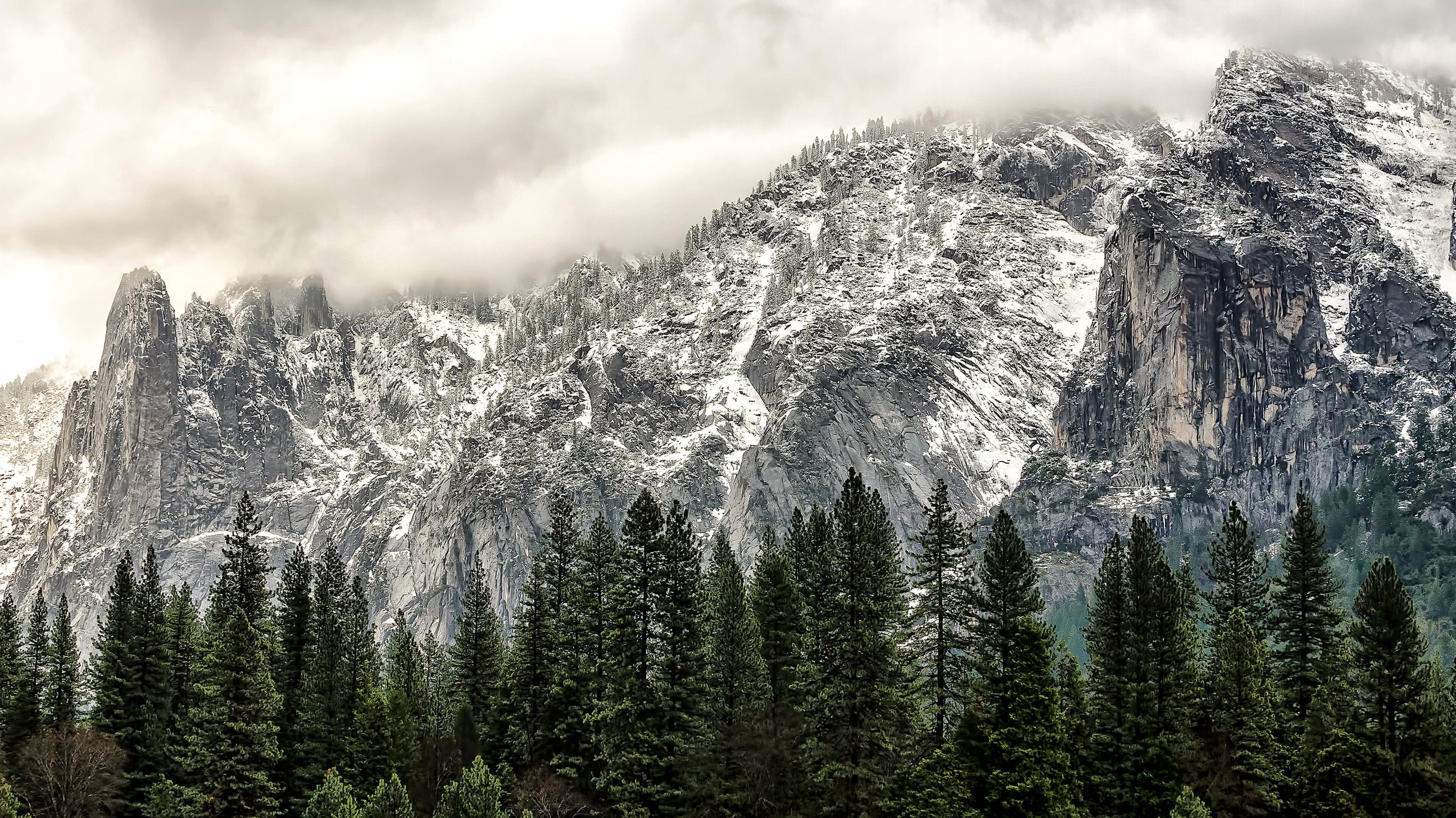Winter Day at Yosemite National Park Wallpaper for Desktop 4K 3840x2160
