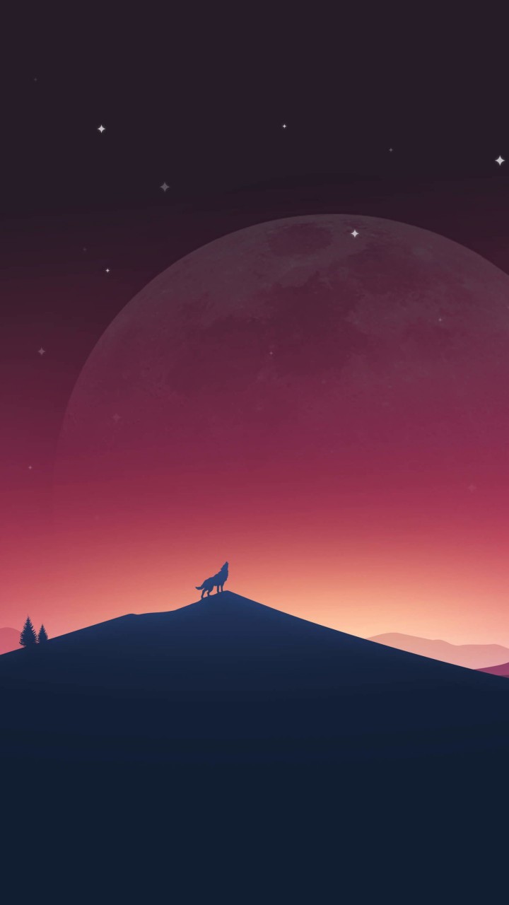 Wolf Howling At The Moon Wallpaper for SAMSUNG Galaxy S5 Mini